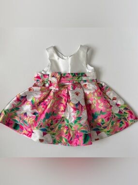 Abel & Lula - White & Pink Floral Girls' Party Dress